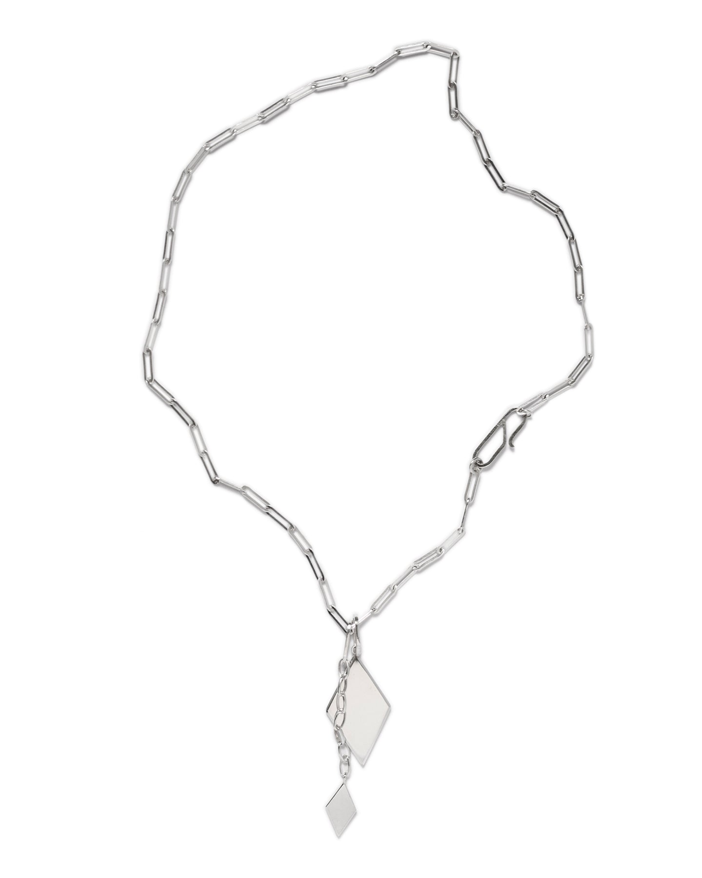 Rhomb Double Pendants & Flat Paperclip Chain