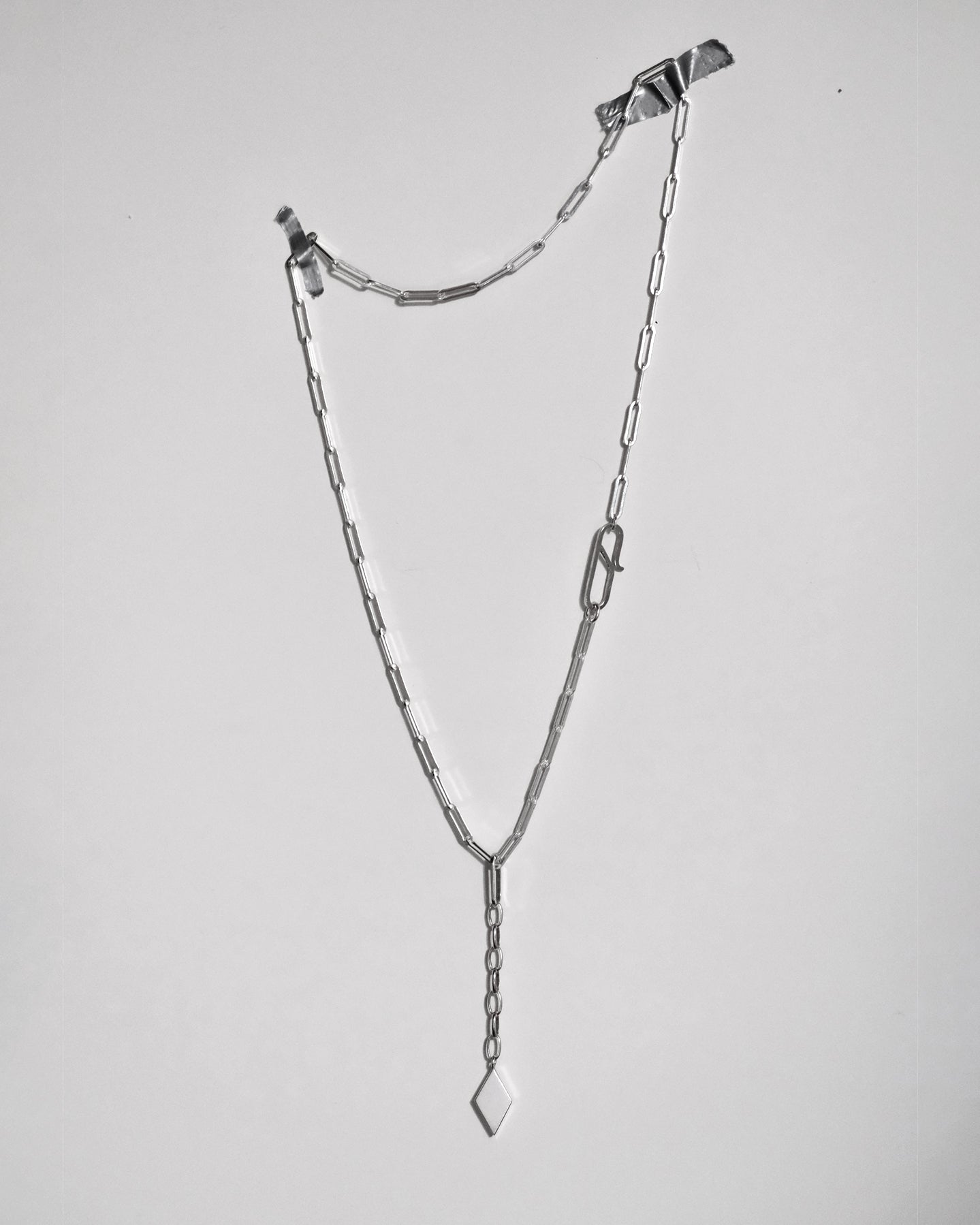 Rhomb Chain Pendant & Flat Paperclip Chain