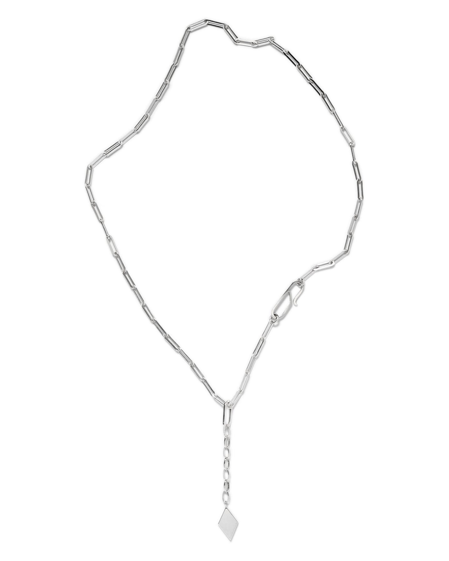 Rhomb Chain Pendant & Flat Paperclip Chain
