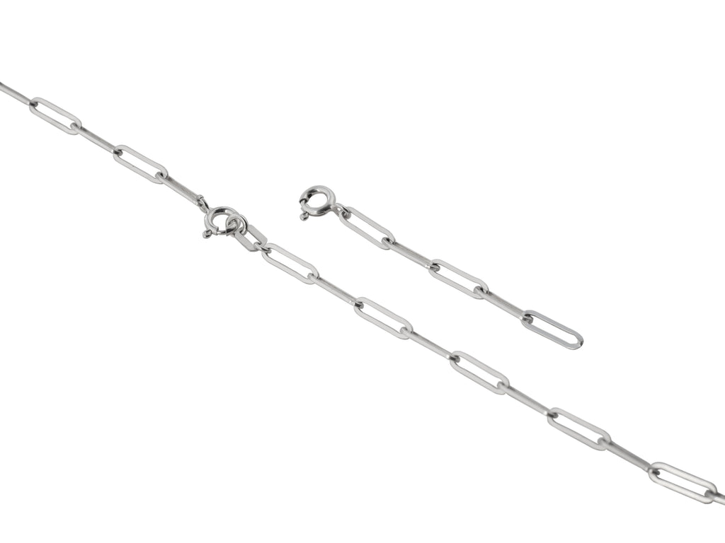 Paper clip extender for sterling silver necklace.