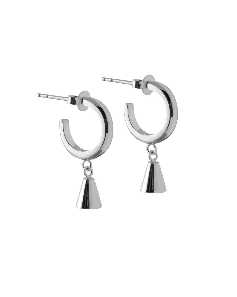 Chunky hoop cone Earrings in sterling silver