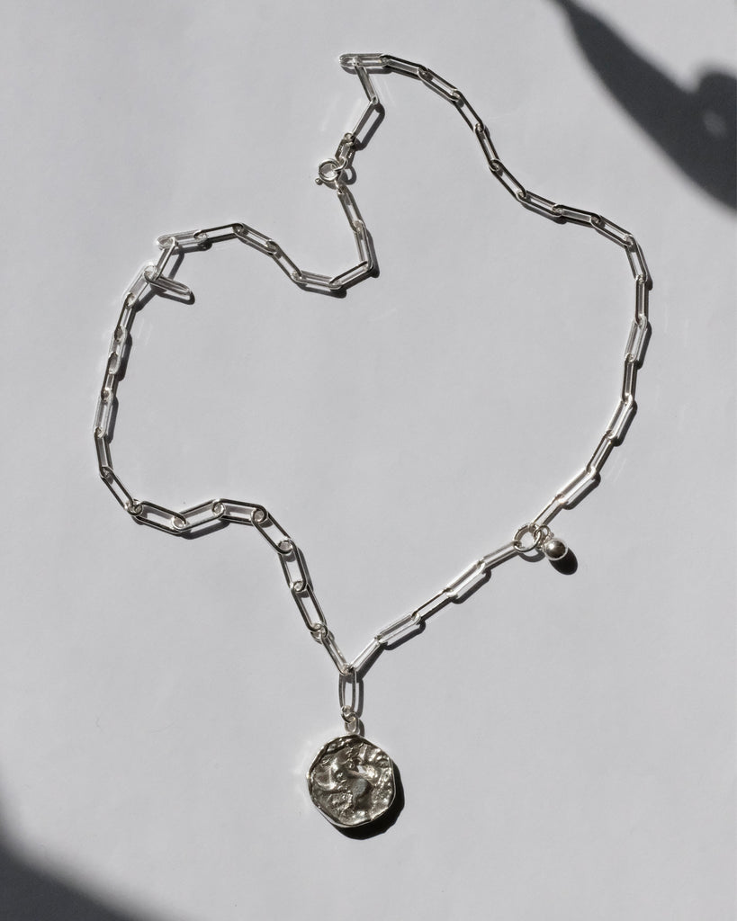 Eroded Coin & Sphere Necklace.