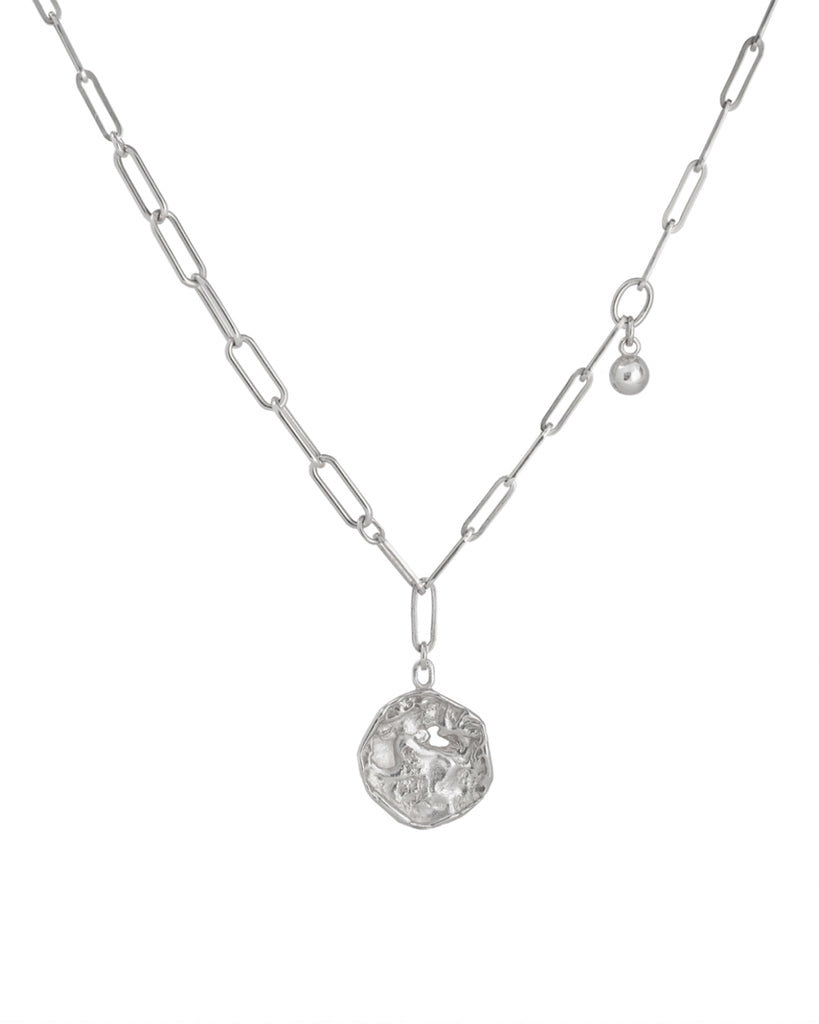 Eroded Coin & Sphere Necklace